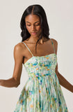 Bubble Floral Mini Dress - Green Multi Floral
