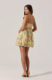 Bubble Floral Mini Dress - Orange Multi Floral