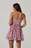 Bubble Floral Mini Dress - Pink Multi Floral