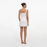 White Sequin Lace Mini Dress