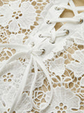 Semi-Sheer Double Layer Lace Cami Dress