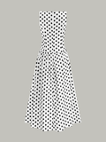 Polka Dot Sleeveless Midi Dress