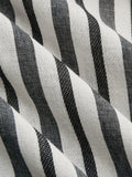Striped Strapless Cotton Linen Ruched Dress