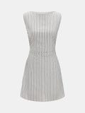 Striped Cotton Sleeveless Mini Dress