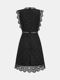 Sleeveless Lace Scalloped A-Line Dress