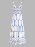 Boho Floral Print Cut-Out Maxi Dress