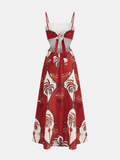Tropical Print Cut-Out Cami Maxi Dress