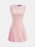 Sleeveless Pleated Mini Dress