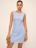 Floral Eyelet Embroidery Sleeveless Dress