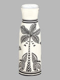 Palm Tree Print Strapless Wrap Maxi Dress