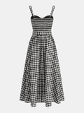 Gingham Cotton Blend Belted Cami Maxi Dress