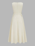 Buckle Waist Sleeveless Maxi Dress