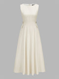 Buckle Waist Sleeveless Maxi Dress
