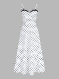 Polka Dot Lace Trim Cami Maxi Dress