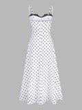Polka Dot Lace Trim Cami Maxi Dress