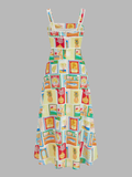 Tropical Printed Strappy Maxi Dress