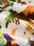 Cross-Neck Tropical Watercolor Print Maxi Dress