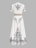 Paisley Printed Short Sleeve Maxi Dress