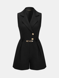 Belted Sleeveless Blazer Romper