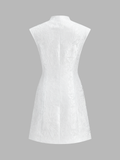 Jacquard Cheongsam-Style Frog Button Mini Dress