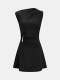 Ruched Metal Detail Bodycon Dress
