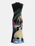 Iris Floral Print Mesh Sleeveless Maxi Dress
