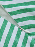 Striped One-Shoulder Maxi Dress