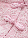 Frog Button Guipure Lace Cheongsam Mini Dress
