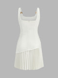 Ruched Pleated Mini Dress