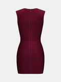Deep V Sleeveless Bodycon Mini Dress