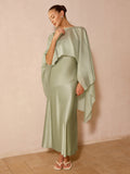 Sheer Capelet & Cami Dress Two-Piece Set