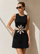 Floral Cutout Sleeveless A-Line Mini Dress
