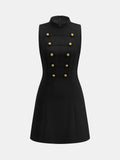 Napoleon Mandarin Collar Fitted Mini Dress