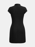 Mandarin Collar Corset Bodycon Mini Dress