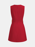 Metal Detail Cutout Sleeveless Mini Dress