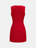 Snug V-Neck Sleeveless Short Dress