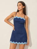 Scalloped Edge Cami Mini Dress