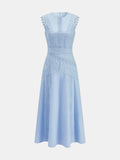 Lace Panel Sleeveless Midi Dress