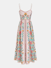 Floral Print Pearl Strap Maxi Dress