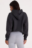 Soft Cotton Fleece Oversized Hoodie In Black