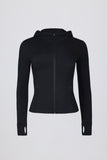Soft Active Hooded Mid-Layer Jacket In Black
