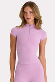 Soft Active Quarter-Zip Top In Sweet Pink
