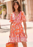 Tiered Short Sleeve Dress