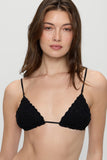 Elena Crochet Shine Bikini Top - Black