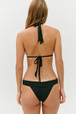 Taite Ribbed Triangle Bikini Top - Black