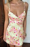 Honey Yellow Bloom Mini Dress