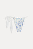 Kealy Satin Cheeky Bikini Bottom - Fleur De Bleu