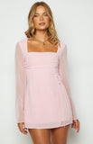 Lucy Baby Pink Long Sleeve Mini Dress