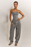The Kai Rhinestone Corset in Grey