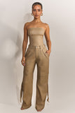 The Zeda Corset in Light Brown Wash